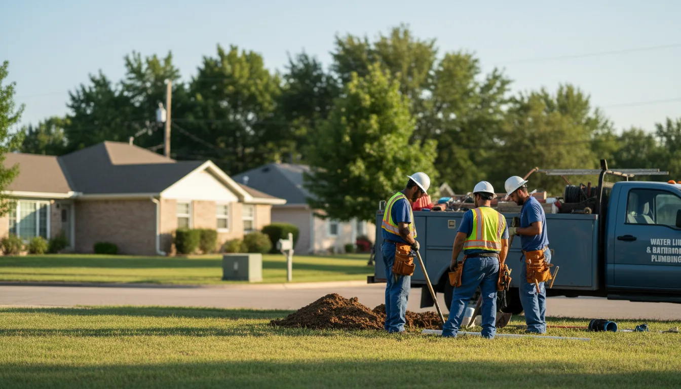Residential water line and bathroom plumbing service in La Salle, TX